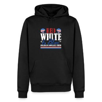 Veteran US Flag Red White & Blue American Football - Men’s Premium Organic Hoodie - black - Front - Nico (187cm)