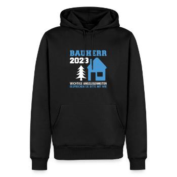 Angelegenheiten Besprechen An Mich Bauleiter 2023 - Männer Premium Bio Hoodie - Schwarz - Vorne - Nico (187cm)