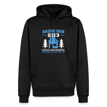 Wichtige Angelegenheiten Zu Mir Bauleiterin 2023 - Männer Premium Bio Hoodie - Schwarz - Vorne - Nico (187cm)