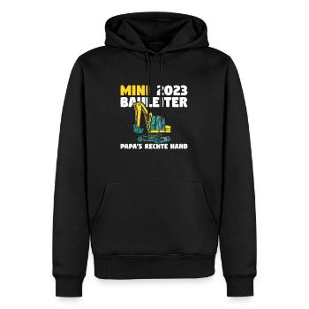 Bauherr 2023 Papa's Rechte Hand Bauleiter - Männer Premium Bio Hoodie - Schwarz - Vorne - Nico (187cm)