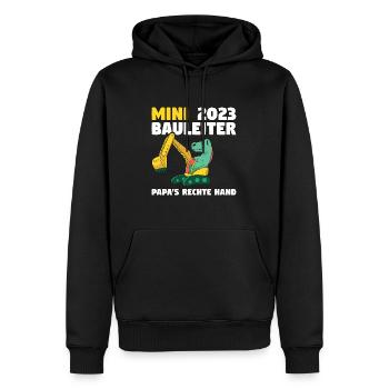 Bauherr 2023 Papa's Rechte Hand Bauleiter - Männer Premium Bio Hoodie - Schwarz - Vorne - Nico (187cm)