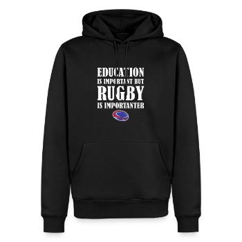 But Rugby Importanter New Zealand Rugby - Männer Premium Bio Hoodie - Schwarz - Vorne - Nico (187cm)