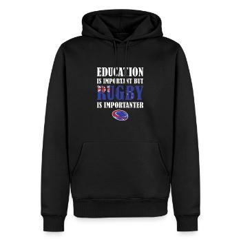 But Rugby Importanter New Zealand Rugby - Männer Premium Bio Hoodie - Schwarz - Vorne - Nico (187cm)