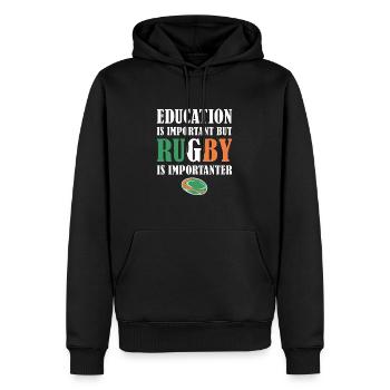 Mais le rugby est plus important Irlande Rugby - Sweat à capuche Premium bio Homme - noir - Devant - Nico (187cm)