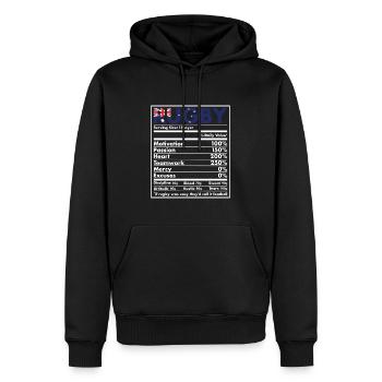 Nutrition Australie Rugby - Sweat à capuche Premium bio Homme - noir - Devant - Nico (187cm)