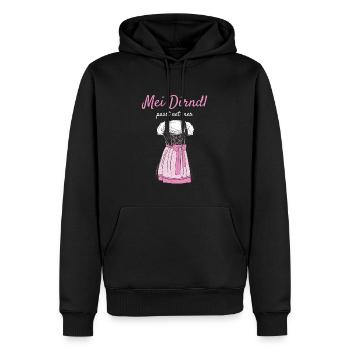 Volksfest mei dirndl fits net mer dirndl remplacement - Sweat à capuche Premium bio Homme - noir - Devant - Nico (187cm)