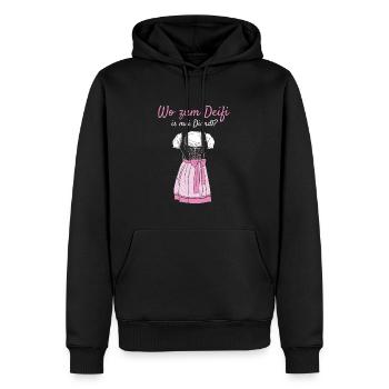 Volksfest Wo Zum Deifi Is Mei Dirndl Dirndl Ersatz - Sweat à capuche Premium bio Homme - noir - Devant - Nico (187cm)