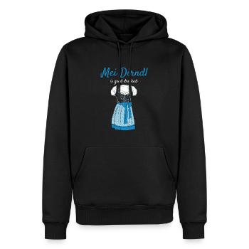 Volksfest mei dirndl is grod deckad dirndl ersatz - Sweat à capuche Premium bio Homme - noir - Devant - Nico (187cm)