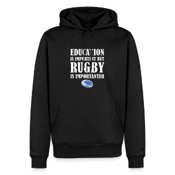 Mais le rugby est plus important Uruguay Rugby - Sweat à capuche Premium bio Homme - noir - Devant - Nico (187cm)