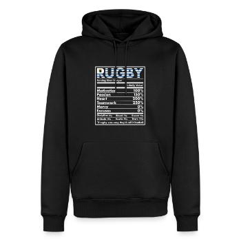 Nutrition Uruguay Rugby - Männer Premium Bio Hoodie - Schwarz - Vorne - Nico (187cm)
