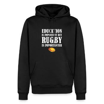 Mais le rugby est plus important Allemagne Rugby - Sweat à capuche Premium bio Homme - noir - Devant - Nico (187cm)