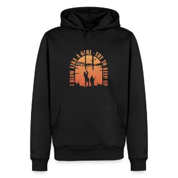 I Blow Like A Girl Try To Keep Up Goose Hunting - Men’s Premium Organic Hoodie - black - Front - Nico (187cm)