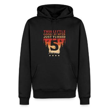 Hunter This Little Goose Hunter Just Turned 5 - Men’s Premium Organic Hoodie - black - Front - Nico (187cm)