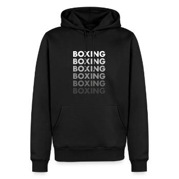 Boxe sportive - Sweat à capuche Premium bio Homme - noir - Devant - Nico (187cm)