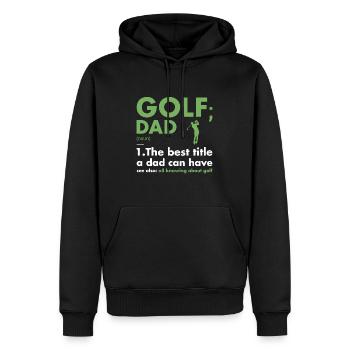 Sport Dad Définition Golf - Sweat à capuche Premium bio Homme - noir - Devant - Nico (187cm)
