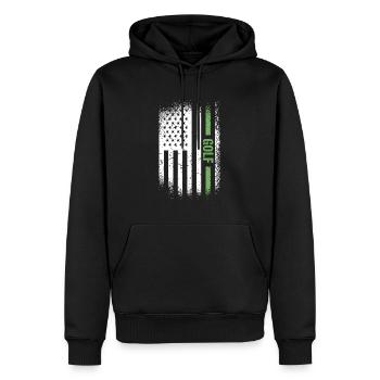 Sport Us Flag Golf - Männer Premium Bio Hoodie - Schwarz - Vorne - Nico (187cm)