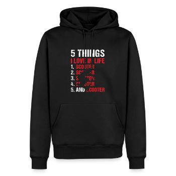 Sport 5 Things I Love In Life Scooter - Männer Premium Bio Hoodie - Schwarz - Vorne - Nico (187cm)
