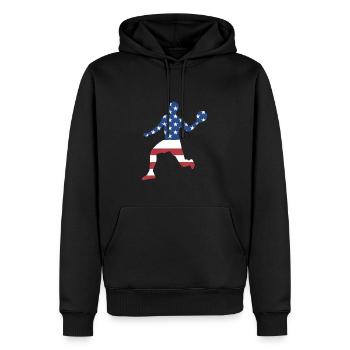 Ballon chasseur Sport Us Flag - Sweat à capuche Premium bio Homme - noir - Devant - Nico (187cm)