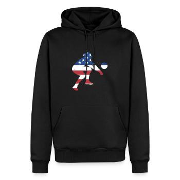 Sport Us Flag Volleyball de plage - Sweat à capuche Premium bio Homme - noir - Devant - Nico (187cm)