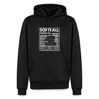 Sport Nutrition Softball - Sweat à capuche Premium bio Homme - noir - Devant - Nico (187cm)