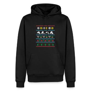 Sport X-Mas Noël Kabaddi - Sweat à capuche Premium bio Homme - noir - Devant - Nico (187cm)