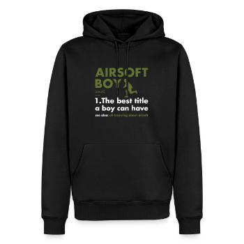 Sport Boy Definition Airsoft - Männer Premium Bio Hoodie - Schwarz - Vorne - Nico (187cm)