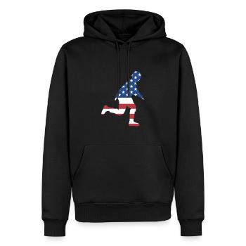 Sport Us Flag Airsoft - Männer Premium Bio Hoodie - Schwarz - Vorne - Nico (187cm)