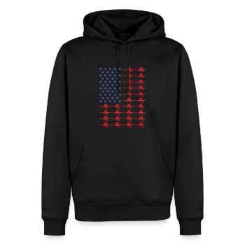 Sport Us Flag Paintball - Sweat à capuche Premium bio Homme - noir - Devant - Nico (187cm)