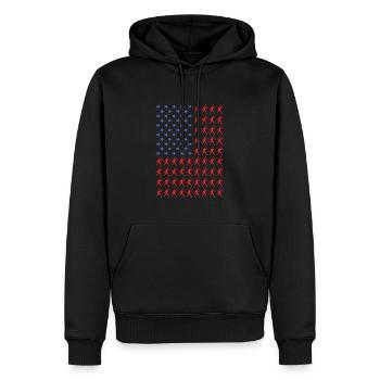 Sport Us Flag Squash - Männer Premium Bio Hoodie - Schwarz - Vorne - Nico (187cm)