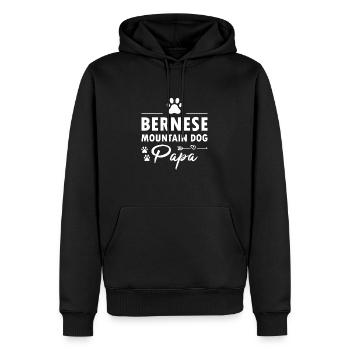 Papa Bouvier Bernois - Sweat à capuche Premium bio Homme - noir - Devant - Nico (187cm)