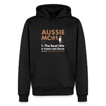 Dog Aussie Mom Definition - Men’s Premium Organic Hoodie - black - Front - Nico (187cm)