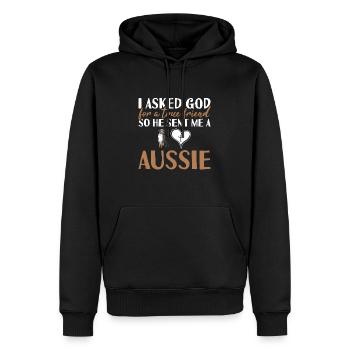 Dog I Asked God For A True Friend Aussie - Männer Premium Bio Hoodie - Schwarz - Vorne - Nico (187cm)