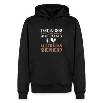 Dog I Asked God For A True Friend Aussie - Men’s Premium Organic Hoodie - black - Front - Nico (187cm)