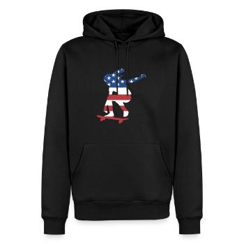 Sport Us Flag Skateboarding - Männer Premium Bio Hoodie - Schwarz - Vorne - Nico (187cm)