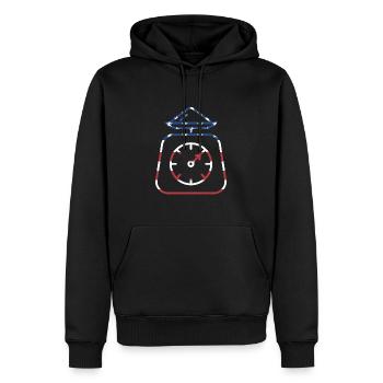 Baker Us Flag Cuisson - Sweat à capuche Premium bio Homme - noir - Devant - Nico (187cm)