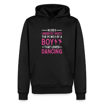 Dancer Never Underestimate The Power Of A Boy - Männer Premium Bio Hoodie - Schwarz - Vorne - Nico (187cm)