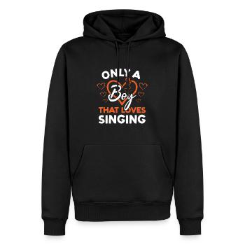 Singer Only A Boy That Loves Singing - Männer Premium Bio Hoodie - Schwarz - Vorne - Nico (187cm)