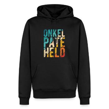 Onkel Pate Held - Männer Premium Bio Hoodie - Schwarz - Vorne - Nico (187cm)