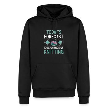 Knitter Today's Forecast Knitting - Männer Premium Bio Hoodie - Schwarz - Vorne - Nico (187cm)