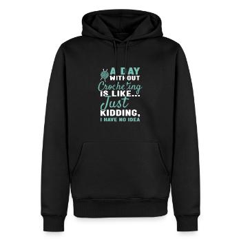 Crocheteur Une journée sans crocheter - Sweat à capuche Premium bio Homme - noir - Devant - Nico (187cm)