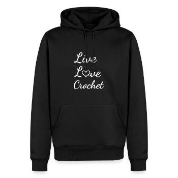Crocheteur Live Love Crochet - Sweat à capuche Premium bio Homme - noir - Devant - Nico (187cm)