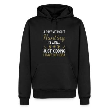 Chasseur Une journée sans chasse - Sweat à capuche Premium bio Homme - noir - Devant - Nico (187cm)