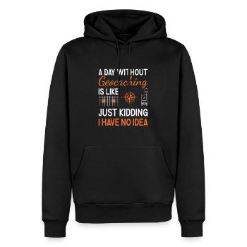 Geocacher Une journée sans géocaching - Sweat à capuche Premium bio Homme - noir - Devant - Nico (187cm)