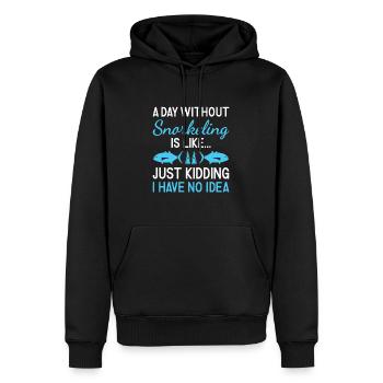 Snorkeler Une journée sans snorkeling - Sweat à capuche Premium bio Homme - noir - Devant - Nico (187cm)