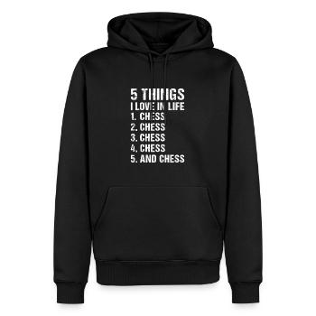 Chess Player 5 Things I Love In Life Chess - Männer Premium Bio Hoodie - Schwarz - Vorne - Nico (187cm)