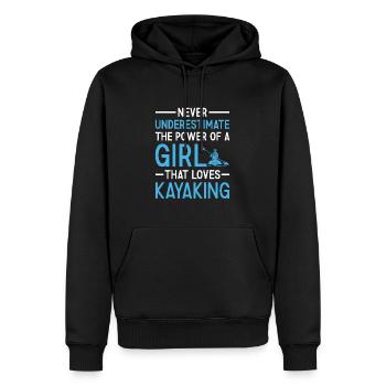 Le kayakiste ne sous-estime jamais le pouvoir d’une fille - Sweat à capuche Premium bio Homme - noir - Devant - Nico (187cm)