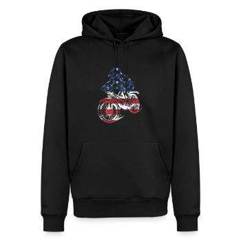 Motard Drapeau Us VTT - Sweat à capuche Premium bio Homme - noir - Devant - Nico (187cm)