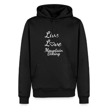 Biker Live Love Mountain Biking - Männer Premium Bio Hoodie - Schwarz - Vorne - Nico (187cm)