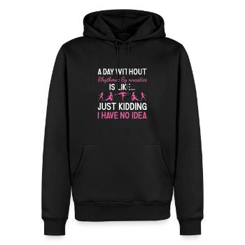 Gymnaste Une journée sans gymnastique rythmique - Sweat à capuche Premium bio Homme - noir - Devant - Nico (187cm)