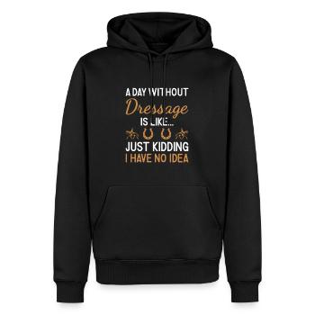 Cavalier Une journée sans dressage - Sweat à capuche Premium bio Homme - noir - Devant - Nico (187cm)